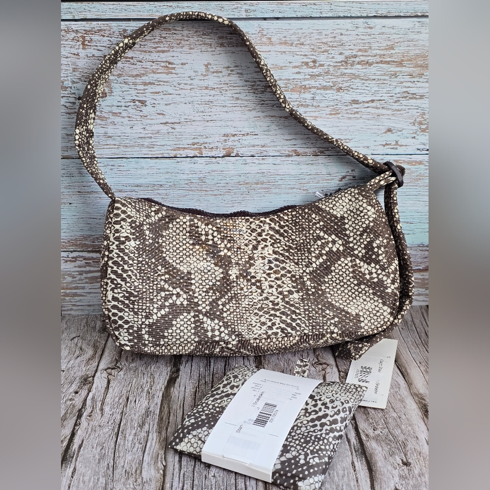 *NWT* BAGGU Cargo Shoulder Bag & Standard Bag Set In Snakeskin Print, Snake Skin - Picture 5 of 13